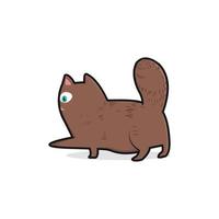 katt brun söt karaktär tecknad vektorillustration design vektor