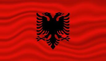 albanien nationalflagge vektordesign. albanien-flagge 3d winkende hintergrundvektorillustration vektor