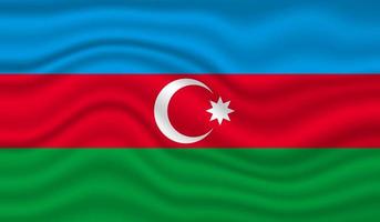 azerbajdzjans nationella flagga vektor design. Azerbajdzjan flagga 3d viftande bakgrund vektorillustration