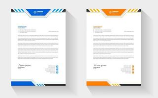 företags moderna företag brevpapper designmall med gula och blå färger. kreativ modern designmall för brevpapper för ditt projekt. brevhuvud, brevpapper, business brevpapper design. vektor
