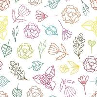 nahtlose Muster von Frühlingsblumen. digitales Altpapier. einfache Blumen sind im Doodle-Stil von Hand gezeichnet. zur Gestaltung von Oberflächen, Textilien, Verpackungen, Hintergründen vektor