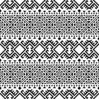 ikat Aztec etniska sömlösa mönster design i svart och vit färg vektor