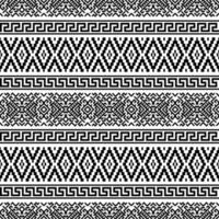 tribal ethnische nahtlose Muster Hintergrund Textur Design Vektor in schwarz-weißer Farbe