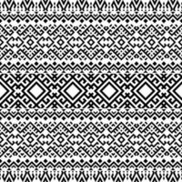 sömlös etniskt mönster bakgrund textur design vektor i svart vit färg