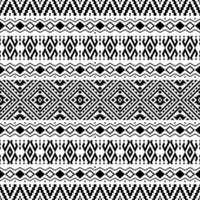 tribal ethnische nahtlose Muster Hintergrund Textur Design Vektor in schwarz-weißer Farbe
