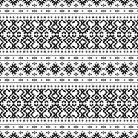 geometriska aztekiska sömlösa etniska mönster textur design vektor i svart vit färg