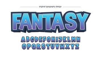 blå och lila 3d tecknad typografi vektor