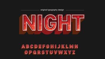 Rot 3D Großbuchstaben lebendige Lichtmuster Typografie vektor