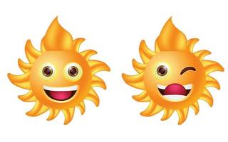 lächelnder Sonne-Emoji-Vektor vektor