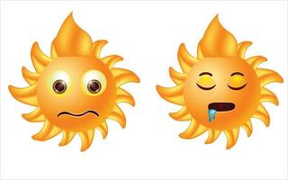 süßer Sonne-Emoji-Vektor vektor