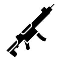 Symbol für Maschinengewehr-Glyphe vektor