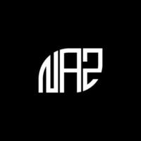 Naz-Brief-Logo-Design auf schwarzem Hintergrund. naz kreative initialen brief logo konzept. Naz-Briefgestaltung.