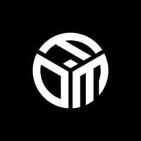 Fom-Brief-Logo-Design auf schwarzem Hintergrund. fom kreatives Initialen-Buchstaben-Logo-Konzept. Form Briefgestaltung. vektor