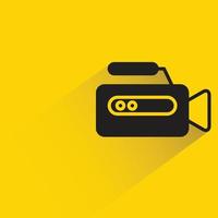 Videokamera-Symbol gelber Hintergrund
