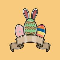 Maskottchen-Eier-Cartoon-Logo. fröhliches osterthema. vektor