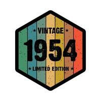 1954 Vintage Retro-T-Shirt-Design, Vektor