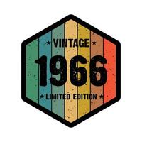 1966 Vintage Retro-T-Shirt-Design, Vektor