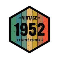 1952 Vintage Retro-T-Shirt-Design, Vektor