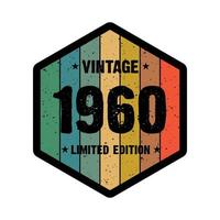 1960 Vintage Retro-T-Shirt-Design, Vektor