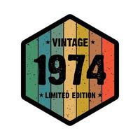 1974 Vintage Retro-T-Shirt-Design, Vektor