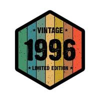 1996 Vintage Retro-T-Shirt-Design, Vektor