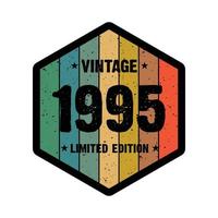 1995 Vintage Retro-T-Shirt-Design, Vektor