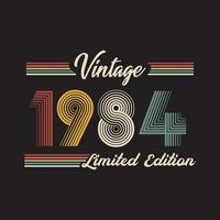 1984 Vintage Retro-T-Shirt-Designvektor in limitierter Auflage vektor