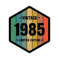 1985 Vintage Retro-T-Shirt-Design, Vektor