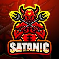 satanisk maskot esport logotypdesign vektor