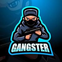 gangster-maskottchen-esport-logo-design vektor
