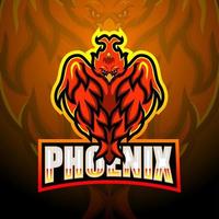 Phönix-Maskottchen-Esport-Logo-Design vektor