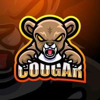 cougar mascot esport logotypdesign vektor