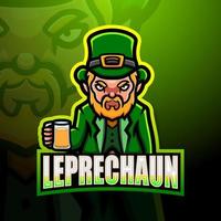 leprechaun maskot esport logotypdesign vektor