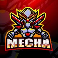 mecha-maskottchen-esport-logo-design vektor