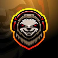 faultierkopf maskottchen esport logo design vektor