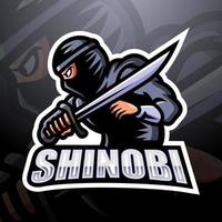 Shinobi-Maskottchen-Esport-Logo-Design vektor