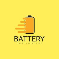 batterilogotyp, snabbt uppladdningsbart batterivektordesign vektor
