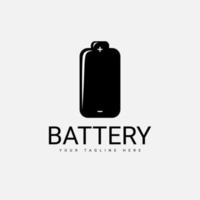 enkel batterilogotyp med svart färg vektor
