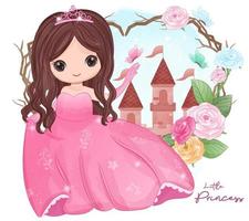 söt liten prinsessa illustration vektor