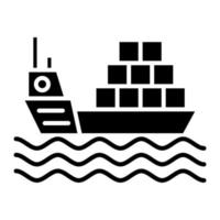 lastfartyg linje ikon vektor