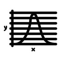 Glockenkurve auf Diagrammliniensymbol vektor