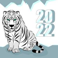 2022 tigerns år vektor
