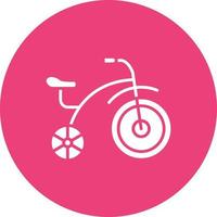 trehjuling glyf cirkel bakground ikon vektor
