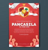 Selamat Hari Pancasila bedeutet Happy Pancasila Day Social Media Post Grußposter vektor