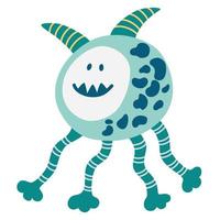 Monster. süßes Weltraummonster für Kinder und Spielzeug. lustiger heller Charakter in einem handgezeichneten Cartoon-Doodle-Stil. ideal zum Verpacken von Spielen, Puzzles, Labyrinthen. Vektor-Cartoon-Illustrationen vektor