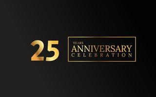 Farbe zum 25-jährigen Jubiläum für Feierlichkeiten, Hochzeiten, Grußkarten und Einladungen einzeln auf schwarzem Hintergrund