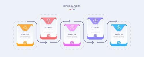 Business-Infografik-Vorlage mit fünf Schritten vektor