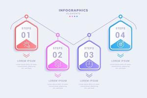 moderne infografik-vorlage mit vier schritten oder optionalem kreativem konzeptdesign vektor