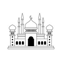 Illustration der Moschee mit Schwarzweiß. Vektor editierbar