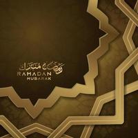 ramadanhälsningar med vackra arabiska geometriska dekorationer vektor